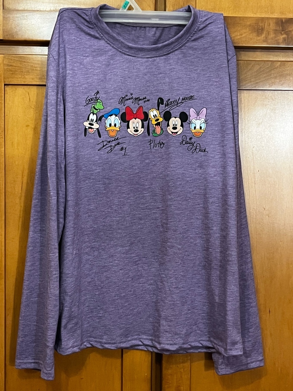 Disney Characters Purple Woman’s Long-Sleeve Tee featuring Mickey & all the cast